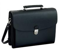 Attaché case "FORTE" avec 5 compartiments simili cuir noir
