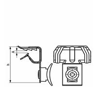 Attache de bord de tôle WALRAVEN BRITCLIPS - FC20-14-20 mm - Avec attache PA noire - 50320020