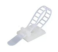 Attache de câble à boucle réglable Bases de fixation fil auto-adhésives, 5 pièces, Clips réglables, support ligne, pinces câble, ventouse positionnement par aspiration(White,1(5pcs))
