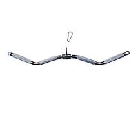 Attache de câble d'haltère pour machines à câble, barre de traction latte, accessoires de machine à câble, barre de presse triceps, barre de traction droite tournante avec rotation (76,2 cm, chromé)