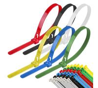 Attache de câble en nylon, boucle autobloquante - Attaches de câble en nylon haute résistance | 100 pièces en nylon attache de câble couleur desserrable fermeture éclair serre-câbles boucle de