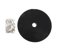 Attache de câble solide et automatique de 10 m de long - 50 attaches métalliques - Longue sangle de service pour la maison et l'extérieur - Attache de câble réglable avec clip en métal