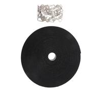 Attache de câble solide et automatique de 10 m de long - 50 attaches métalliques - Longue sangle de service pour la maison et l'extérieur - Attache de câble réglable avec clip en métal