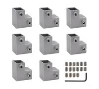 Attache de connexion de connecteur de Tube carré, tés en alliage d'aluminium, pinces d'extrémité de chaîne, raccord de tuyau à 3 voies durable(Elbow)