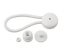 Attache de cordon élastique avec bouton - Boucle en caoutchouc nylon - Tension élastique pour tente, corde d'ancrage, camping-car, bateau, toile, yacht, terrasse, remorque (blanc)