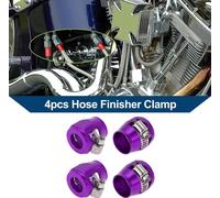 Attache De Finition De Tuyau An8 / Embout De Tuyau En Caoutchouc Pour Tube D'Huile Et De Carburant / Alliage D'Aluminium Durable / 4 Pièces Violet