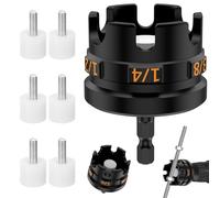 Attache de forage à rainure pour tige filetée 1/4", 3/8", 1/2", tige filetée avec 6 têtes de rechange, kit de douilles d'extracteur de boulons hexagonaux pour démontage rapide des rainures