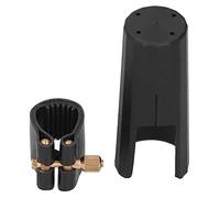 Attache de Ligature en Cuir PU pour Saxophone Alto avec Ramassage de Clarinette à Capuchon en Plastique pour Embouchure en Bakélite