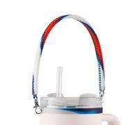 Attache de Poignée de Bouteille d'Eau pour Stanley, Sangle de Bouteille d'Eau Silicone Élingue de Bouteille d'Eau Portable Accessoires pour Plupart des Tasses de 8 à 40oz (Rouge, Blanc, Bleu)
