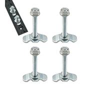 Attache de réglage d'écrou fileté à double œillet en L - Connecteur en acier galvanisé M8 20 40 60 | Accessoire ferroviaire d'aviation | Solution de fixation pour modification de véhicules