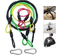 Attache de sécurité pour caméra,lanière de revêtement coloré en Fil d'acier Inoxydable avec Clip Mousqueton à Crochet pour GoPro Hero 7 6 5 4 3 Session DJI Osmo Action et Autre caméra d'action