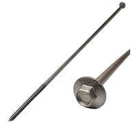 Attache en bois galvanisé de 30,5 cm - Vis structurelle à tête hexagonale - Idéal pour une utilisation en extérieur - Filetage grossier pour un maintien sûr - Vis résistante à la rouille - Robuste 3