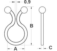 Attache oméga Plage de Ø du faisceau: 7 mm (max) TRU COMPONENTS TC-TT08-20203 1593079 naturel 20 pc(s)