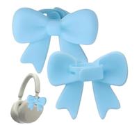 Attache pour Casque avec nœud en Silicone 3D - 2 pièces Mignonnes Clips décoratifs pour écouteurs, Ensemble d'accessoires élégants pour Streamer de Casque sans Fil | Cadeaux d'anniversaire d