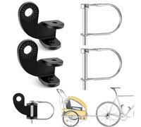 Attache Remorque Vélo 2 Pcs, Coupleur en Acier Carbone avec 2 Boucles en U, Compatible Vélo VTT et Vélo Pliant, Remorque Enfant et Chien, Installation Facile, Résistant Rouille Usure 12,2 mm