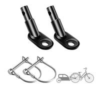 Attache Remorque Vélo, 2Pcs Coupleur de Remorque de Vélo, Remorque Vélo avec 2 Boucle en U, Attelage de Remorque de Vélo Universelle en Acier Inoxydable