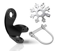 Attache Remorque Velo, Connecteurs D'attelage de Remorque de Vélo avec 1 Goupilles D, Fixation Remorque Universelle en Acier Alliée, Facile à Installer,avec Outil Multifonction Flocon de Neige 18 en 1