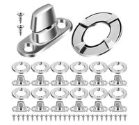 Attache Rotative pour Bâche, Bouton Tournant Acier Galvanisé, 20 Ensembles | Fixation à Vis Auto-taraudeuses Œillet et Rondelles, Usage Toile et Capotes, Argenté