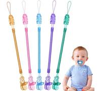 Attache Sucette,5pcs Attache Sucette Avec Pince Attache Tetine Pour Bébé Conception À Ressort,Extensible Pour Cadeau De Douche De Bébé