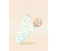 BIOLANE - Attache tétine bébé - Pour tétine sans anneau - Tissu 100% coton - Vert Menthe - Fixation Silicone - Clip en bois et métal - Double Sécurité & Anti-glisse