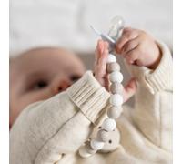 Attache sucette Argile-Blanc