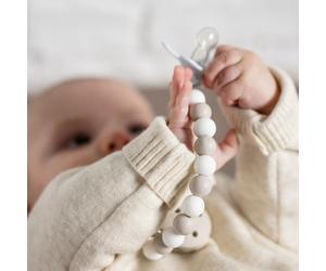 Attache sucette Argile-Blanc