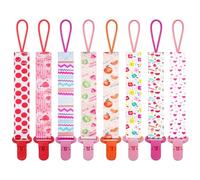 Attache Sucette,Attaché Tetine pour Bebe, Lot de 8 Pièces Chaîne de Sucette Multicolore Accroche Tétine Pince à Sucette pour Bébé Garçon et Fille
