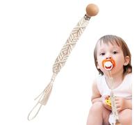 Attache-sucette,attaches-sucettes - Clip de sucette en corde de coton Boho | Clips Paci faits à la main Boho pour un confort élégant, en bois sûr et tressé pour les tout-petits