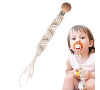 Attache-sucette,attaches-sucettes - Clips en bois Corde de coton | Porte-sucette en coton flexible, pinces en bois tressées en corde de Boho, pour bouteille de lait
