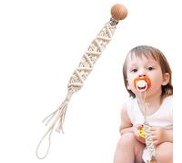 Attache-sucette,attaches-sucettes | Porte-sucette en coton flexible | Clip de sucette en corde de coton fait à la main pour tout-petits, filles, Boho en bois, pour fixation de bouteille de lait
