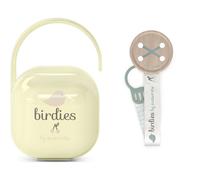 Attache-sucette avec ruban - SUAVINEX - Birdies - Dès la naissance - Vert + Porte-sucette Birdies Beige