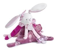 Doudou attache-sucette cerise le lapin