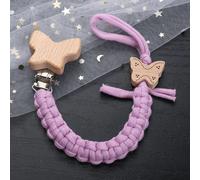 Attache-Sucette En Bois De Hêtre Pour Bébé,Ulen Coton,Crochet,Jouets À Mâcher Faits À La Main,Cadeau,1 Pièce - Type 3