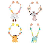 Attache-Sucette En Chaîne Pour Bébé, 1 Pièce, Pendentif De Poussette, Clip De Poussette, Perles Au Crochet, Soins Infirmiers, Dentition, Jouets À Mâcher, Cadeaux De Douche