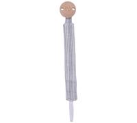 Attache-sucette en gaze de coton rayé vert de gris