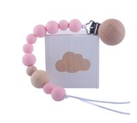 Attache-Sucette En Perles De Bois Et Silicone Pour Bébé,Porte-Tétine Pour Nourrissons,Tewindsor #O2