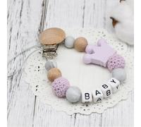 Attache-Sucette En Silicone Avec Nom Pour Bébé,Porte-Souris Jowith,Cadeau De Fête Préchristophe,Sans Bpa,Bricolage,Drôle - Type Violet