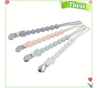 Attache-sucette en silicone pour bébé empêche la tétine de tomber chaîne de tétine pour bébé doux gris vert rose