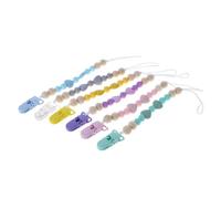 Attache-Sucette En Silicone Sans Bpa Chaîne De Dentition, Mamelon, Anneau De Dentition, Jouets À Mâcher, Sucette, Bois Factice, Perles Coeur Dec17