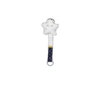Attache-tétine bébé en coton étoile blanc TU