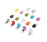 Attache-sucette Pince à Vêtements Ronde 17 Pièces en Acier | Clip de Fixation, Usage DIY et Rubans, Agrafe Métallique Simple, avec Clip Porte-Bavoir