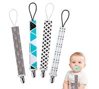 Attache Sucette pour Bebe Attache Tétine en Coton pour Les Filles Teething Bébés Garçons CadeauTeether Jouets Drool Bib 4 Pièces