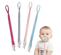 Attache Sucette pour Bebe Lot de 4 Pièces Attache Tétine en Coton pour Les Filles Teething Bébés Garçons CadeauTeether Jouets Drool Bib #6