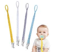Attache Sucette pour Bebe Lot de 4 Pièces Attache Tétine en Coton pour Les Filles Teething Bébés Garçons CadeauTeether Jouets Drool Bib #8