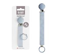 Attache-sucette ruban de BIBS - Fixez la sucette de bébé avec la sangle polyester robuste et la boucle métallique sans nickel. Compatible avec toutes les sucettes BIBS. - Dusty Blue