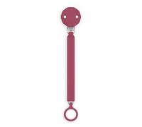 Suavinex Attache-tétine silicone – Ruban plat souple, clip soft-silicone, +0 mois, Magenta