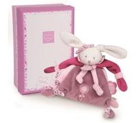 Doudou et Compagnie – Coffret doudou et attache-sucette Lapin Cerise