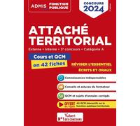 Attaché territorial - Catégorie A - Cours et QCM en 42 fiches Externe, Interne - Concours 2024 - Olivier Bellégo - Vuibert - broché - Scolaire / Universitaire