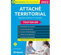 Attaché territorial - Concours interne / 3e concours 2022 - Marc Dalens - Studyrama Eds - broché - Scolaire / Universitaire