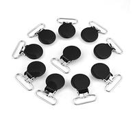 Attache-tétine, 10pcs Attache-porte-jarretelles ronde en métal Attache-tétine pour bricolage Artisanat du cuir(noir)